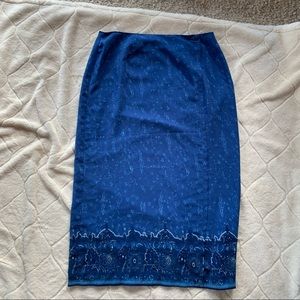 Vintage Penmans Blue Patterned Maxi Wrap Skirt Size XL